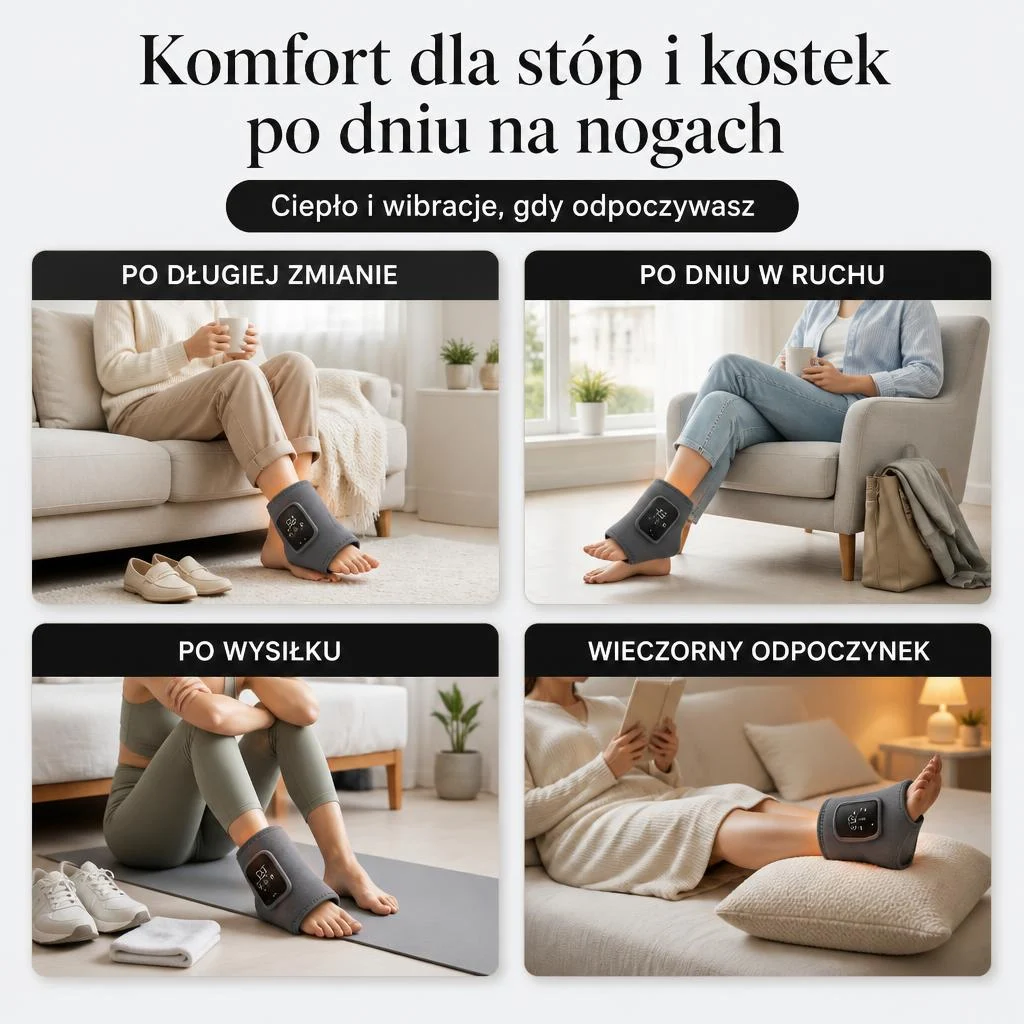 PulsivoEMS - Bezprzewodowy masażer stopy i kostki z ciepłem oraz wibracjami