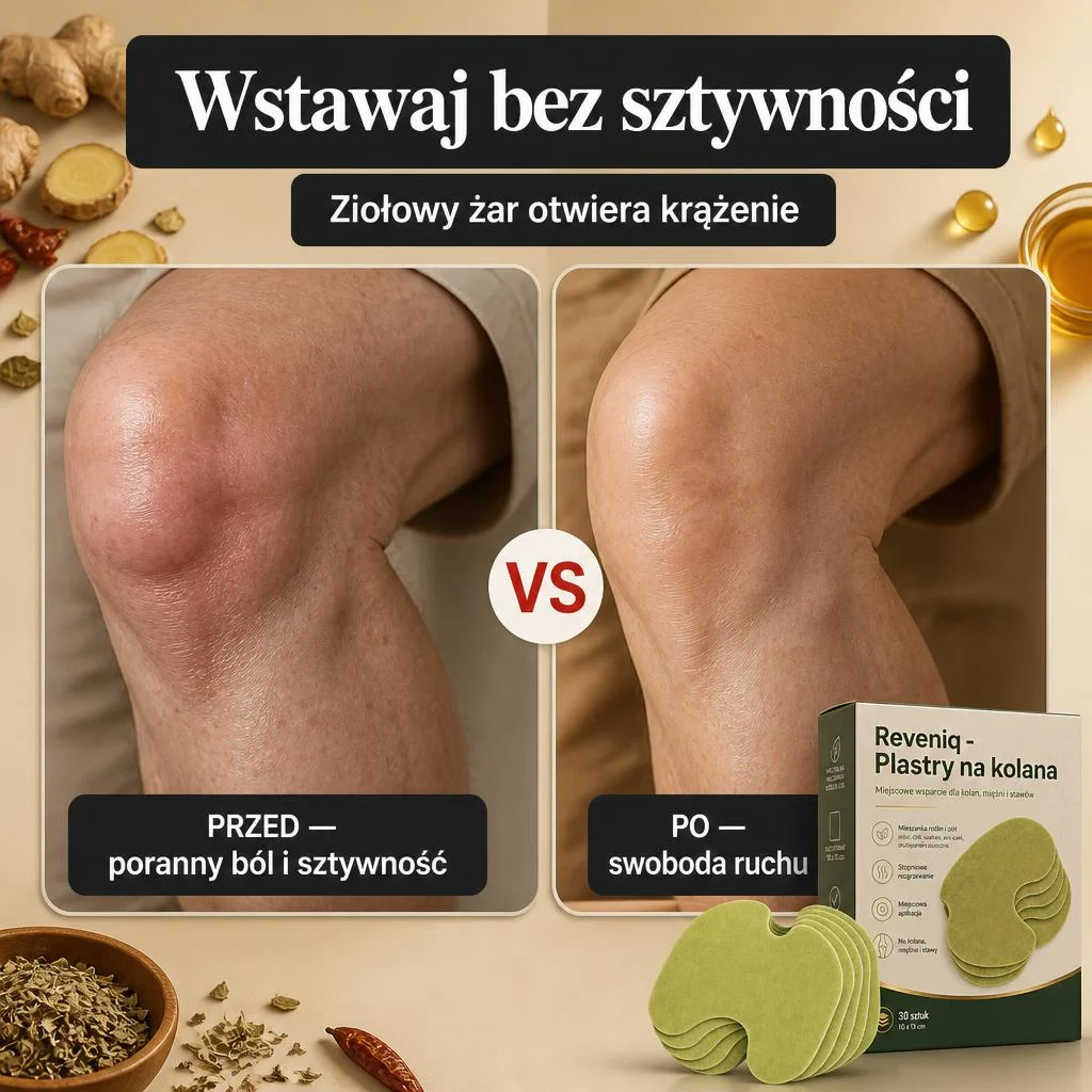 REVENIQ - Samorozgrzewające plastry ziołowe na ból kolana