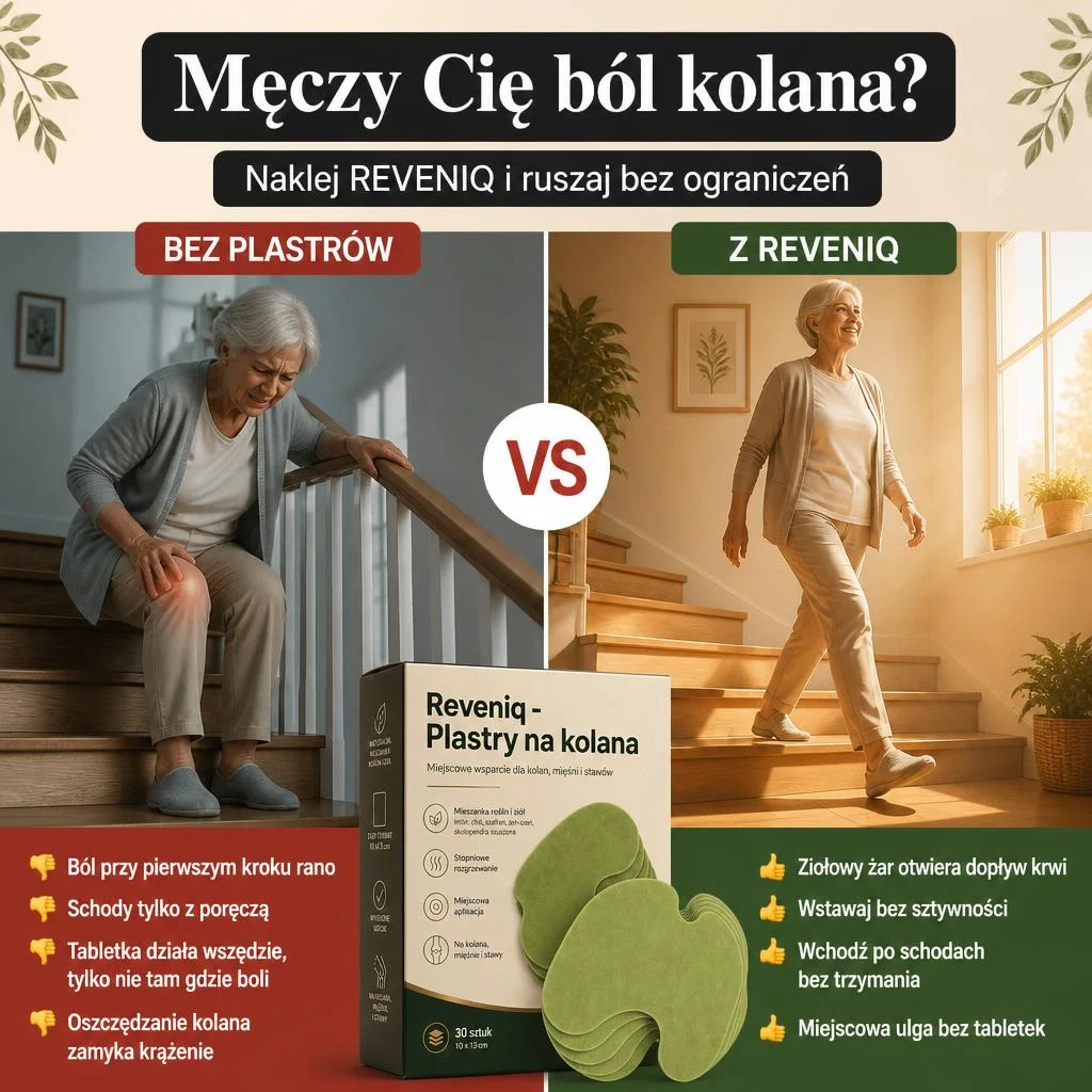 REVENIQ - Samorozgrzewające plastry ziołowe na ból kolana
