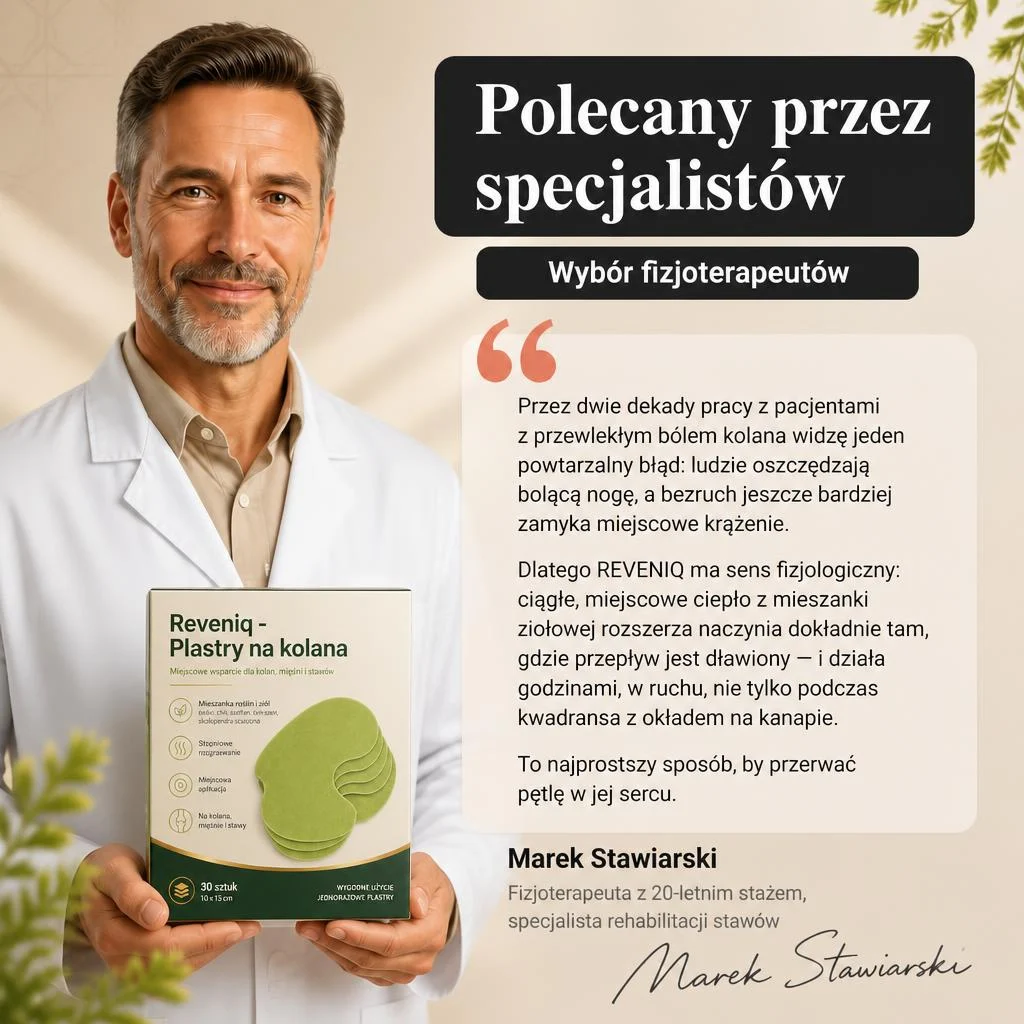 REVENIQ - Samorozgrzewające plastry ziołowe na ból kolana