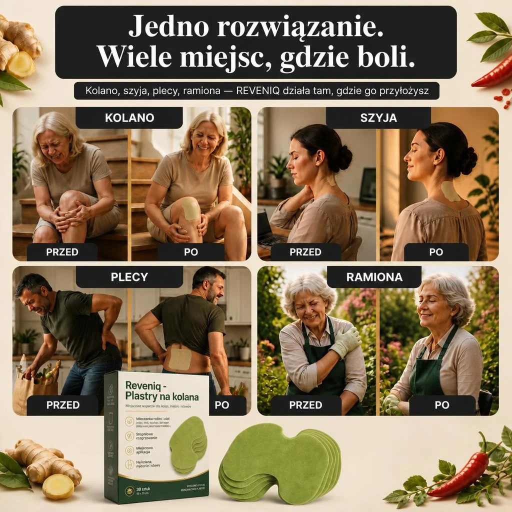 REVENIQ - Samorozgrzewające plastry ziołowe na ból kolana